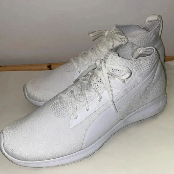 Puma Mens Vigor Evoknit FS White Running Shoes Sneakers - Picture 1 of 3